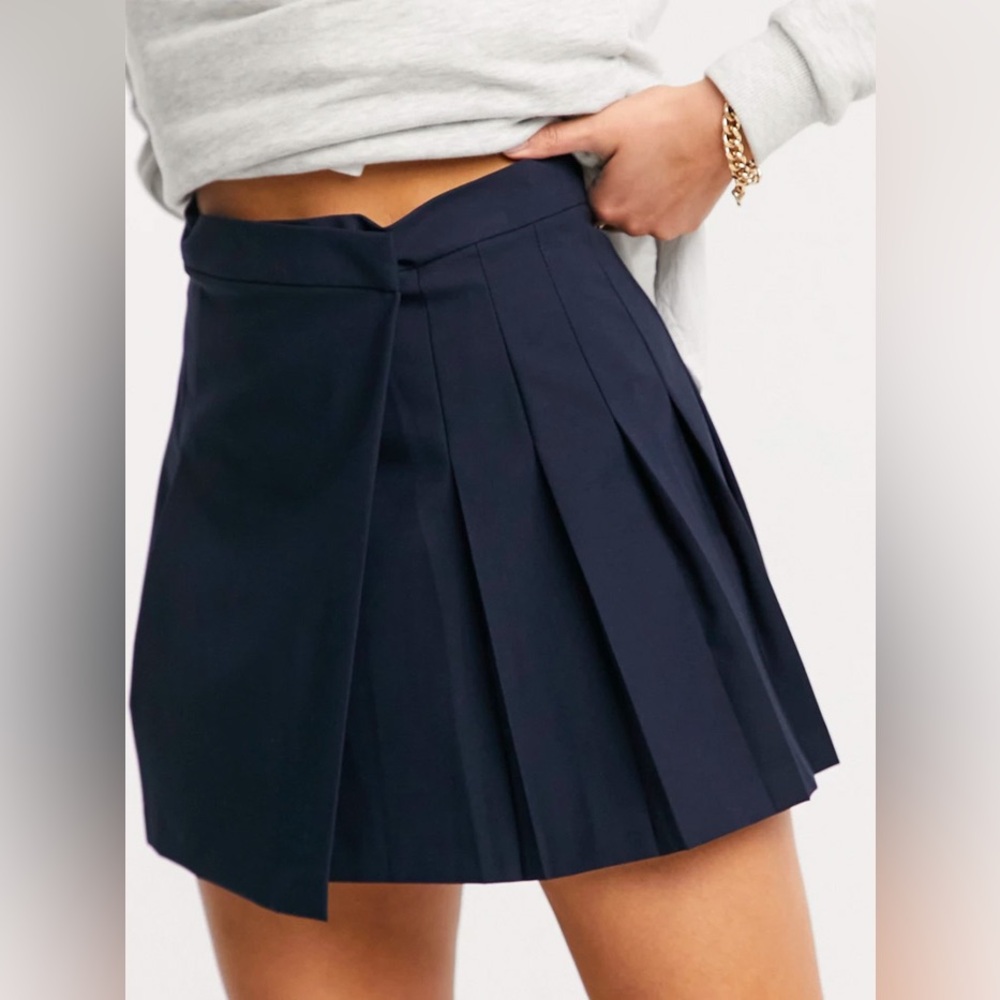 ASOS BLACK Pleated Mini Skirt